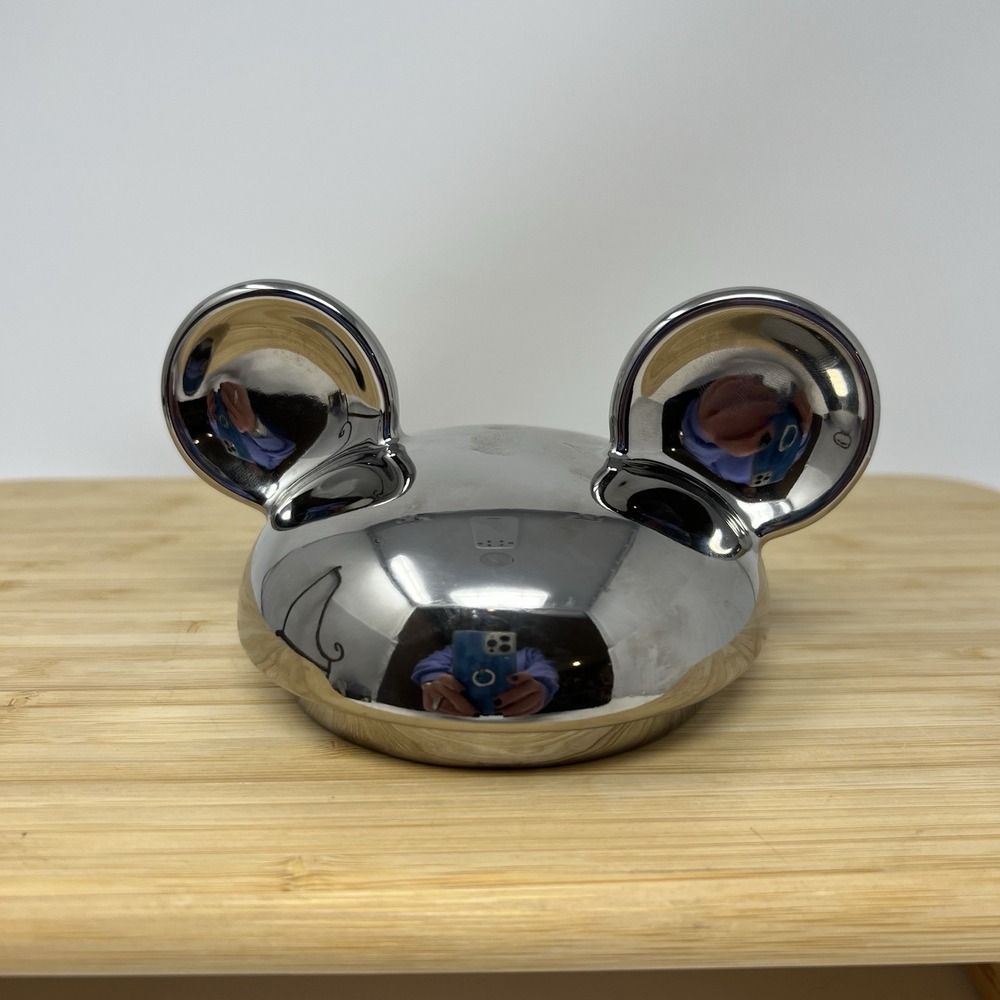 Disney Parks Mickey Mouse Ears‎ Silver Metal Lid Only For Coffee Cup Mug
